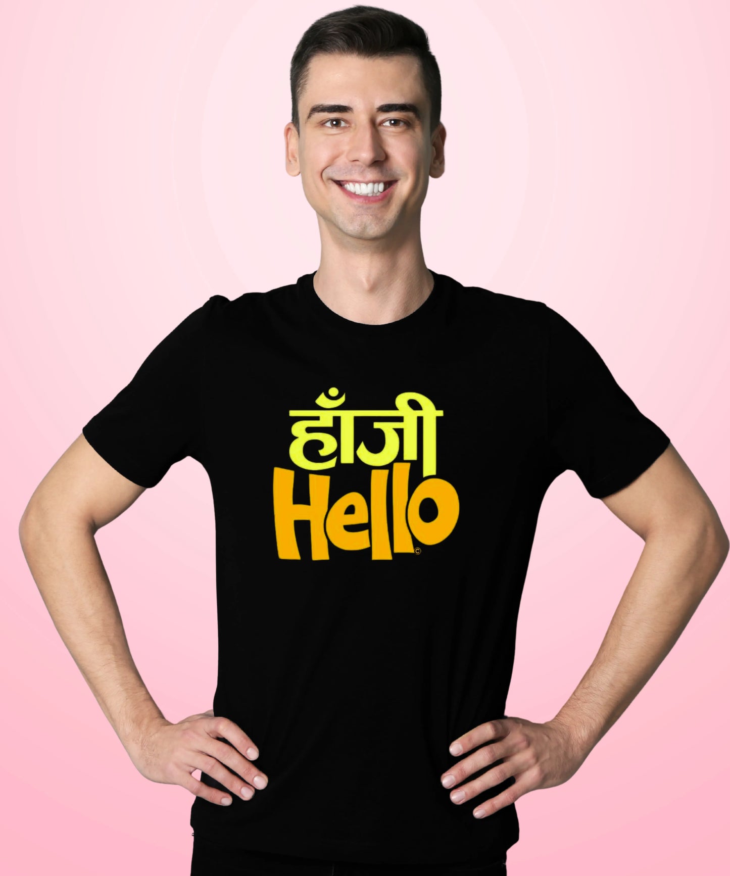Haanjee Hello Black T-Shirt