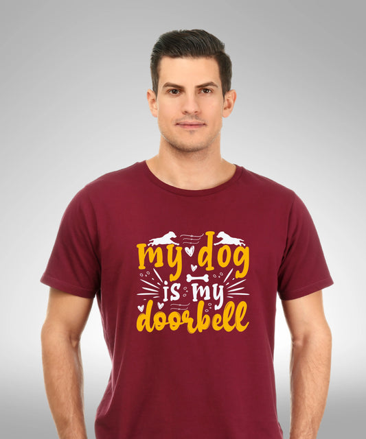My Dog Is My Doorbell Black-T-Shirt