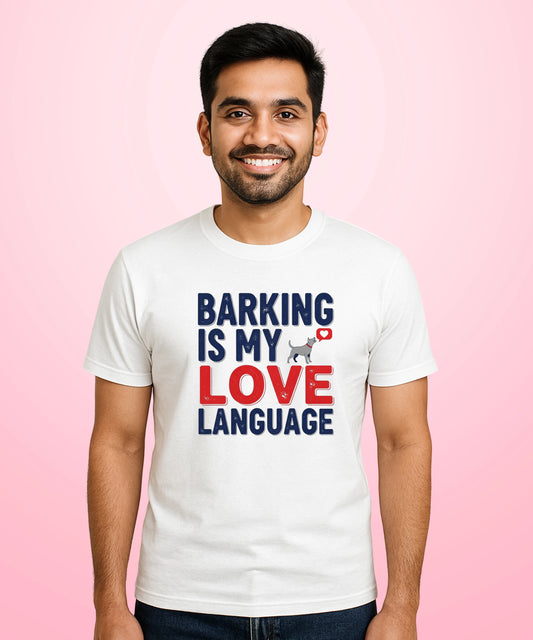 Barking Is My Love Language White T-Shirt