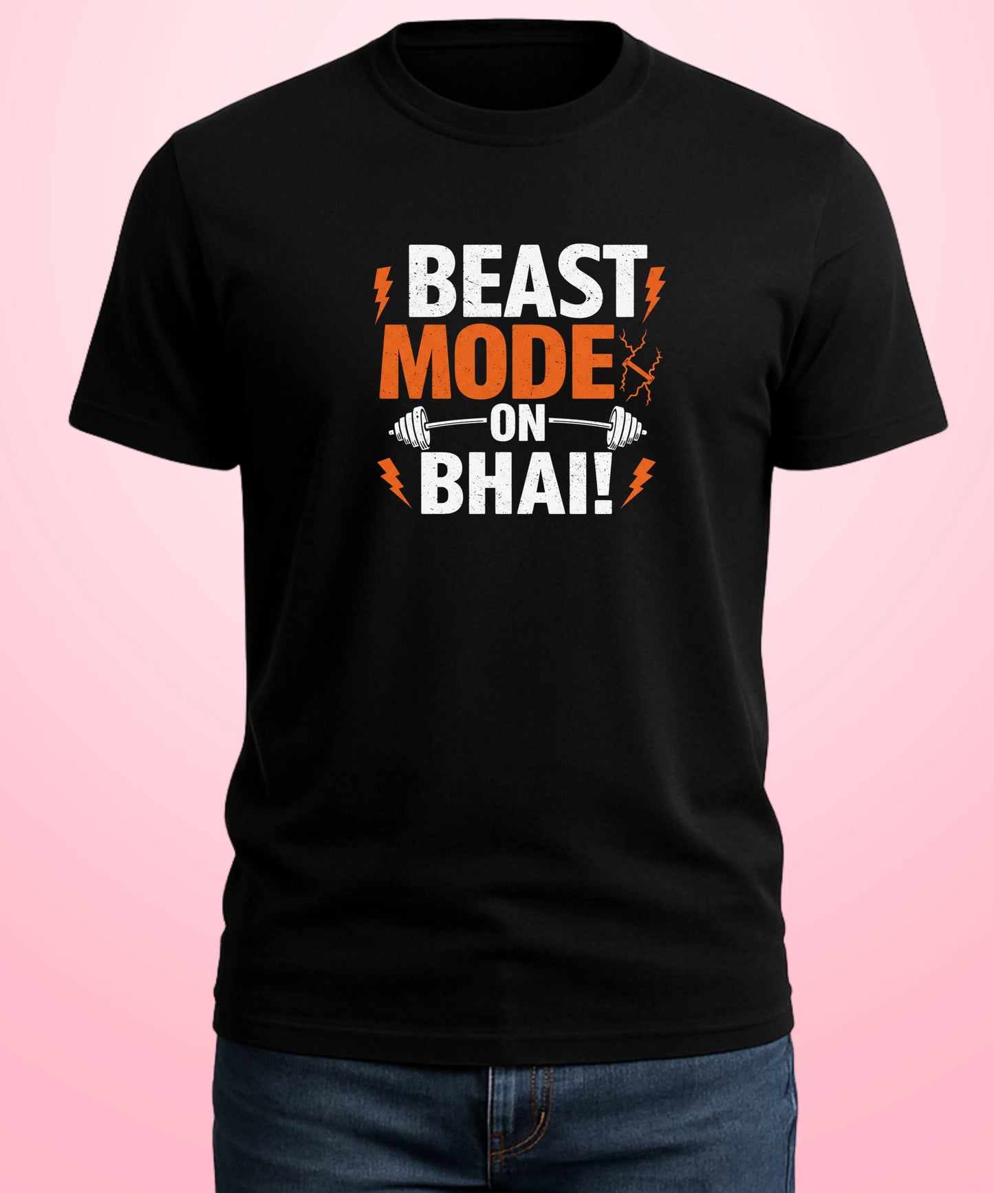 Beast Mode On Bhai Black T-Shirt