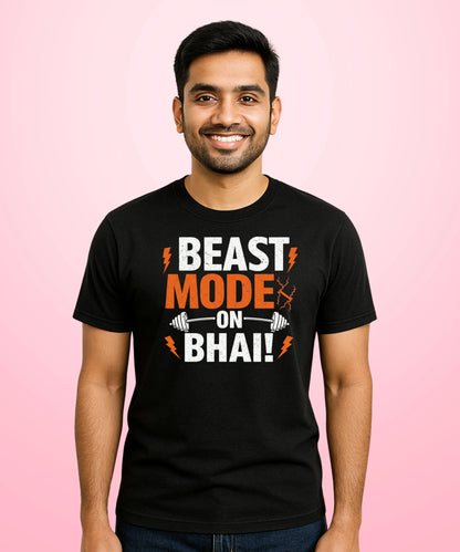 Beast Mode On Bhai Black T-Shirt