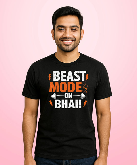 Beast Mode On Bhai Black T-Shirt