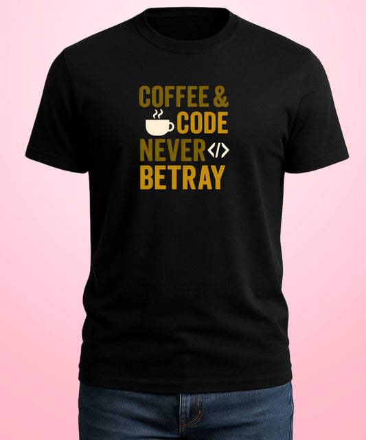 Coffee Code Never Betray Black T-Shirt