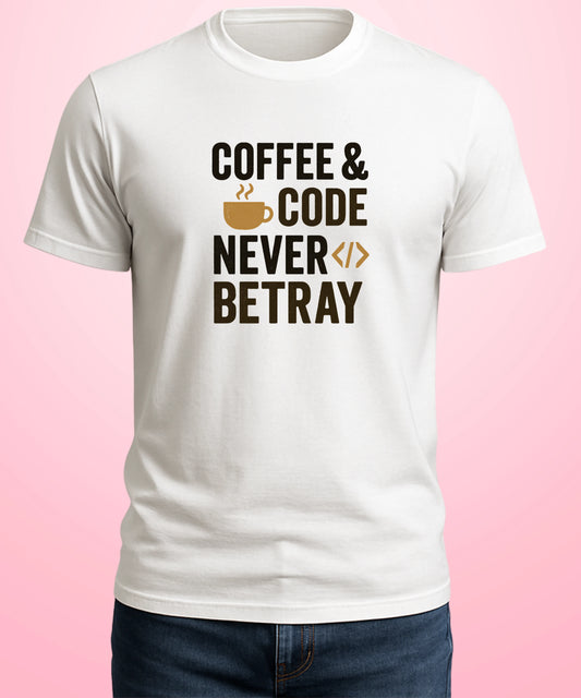 Coffee Code Never Betray White T-Shirt