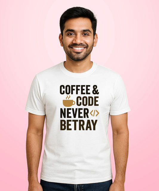 Coffee Code Never Betray White T-Shirt