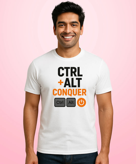 CTRL+ALT Conquer White T-Shirt