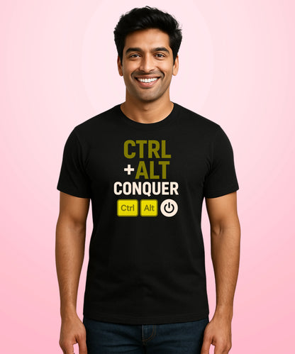 CTRL+ALT Conquer Black T-Shirt