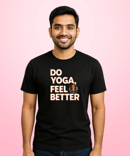 Do Yoga, Feel Better Black T-Shirt