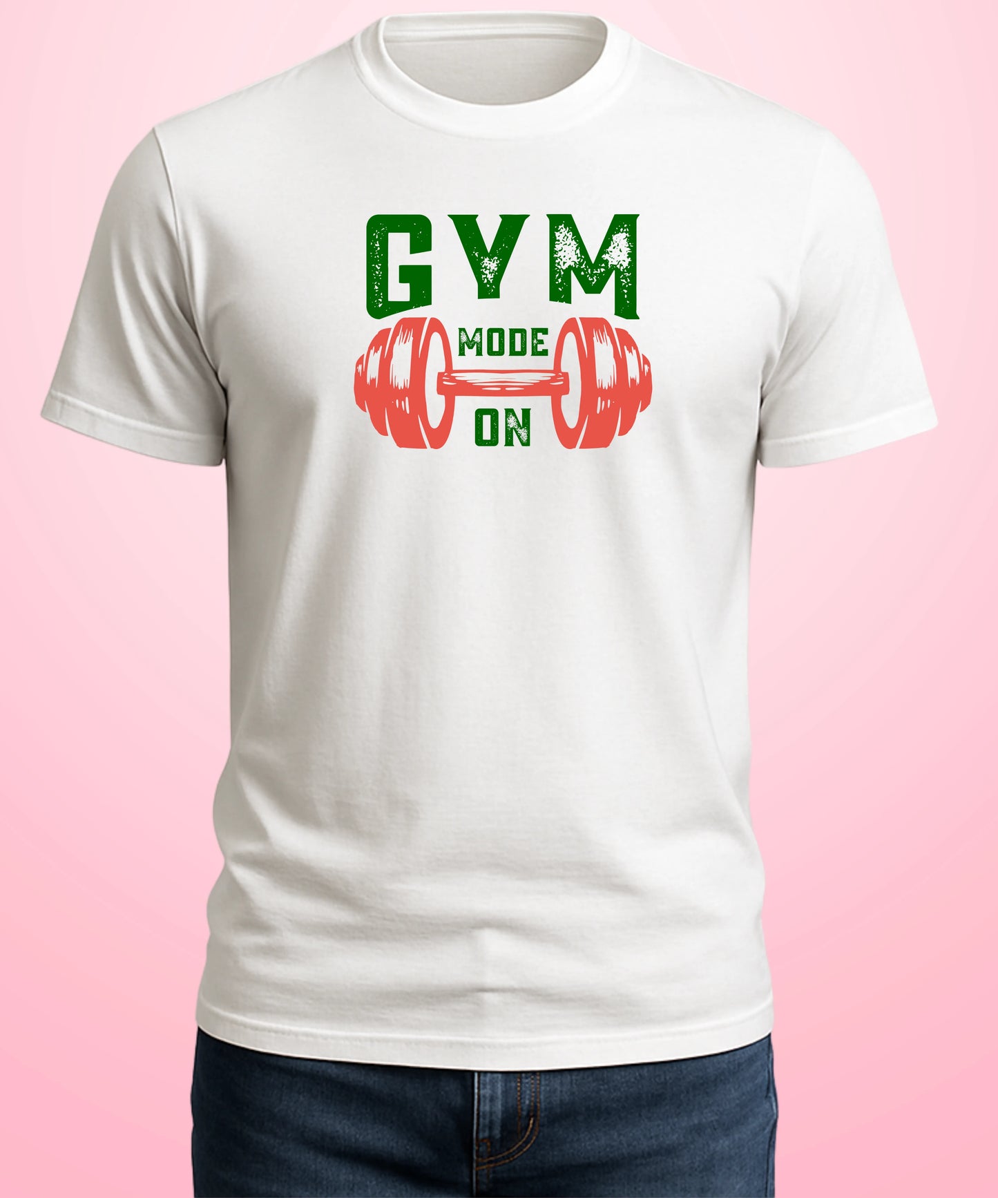 Gym Mode On White T-Shirt