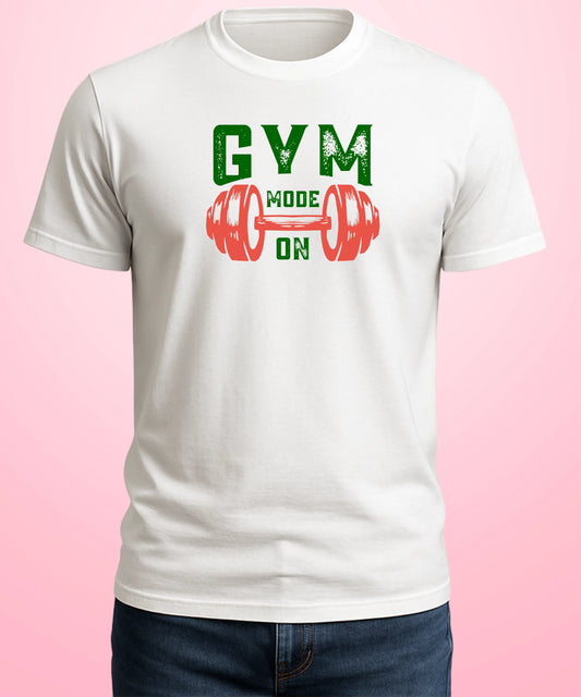 Gym Mode On White T-Shirt