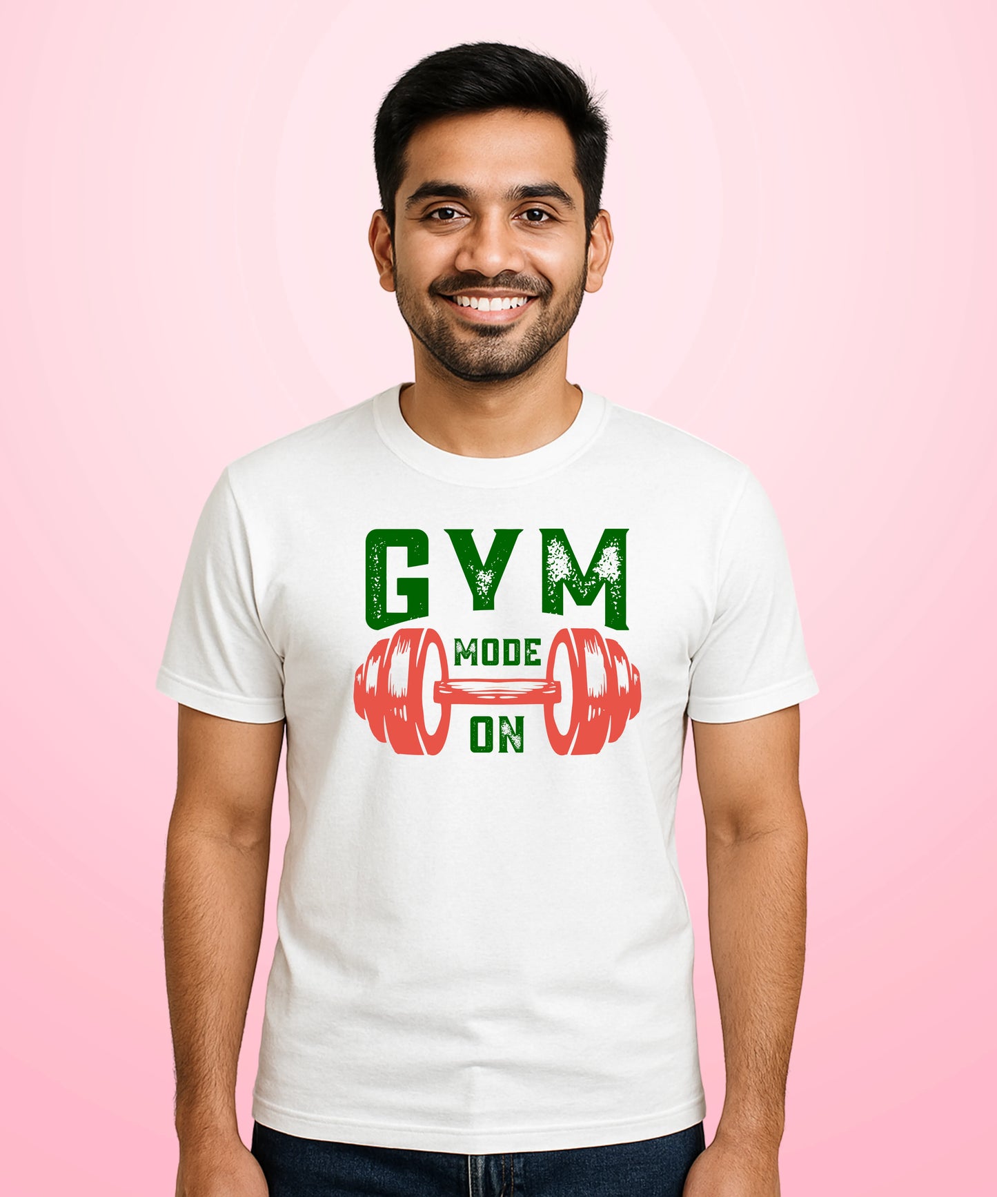 Gym Mode On White T-Shirt