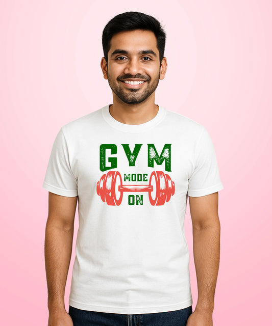 Gym Mode On White T-Shirt