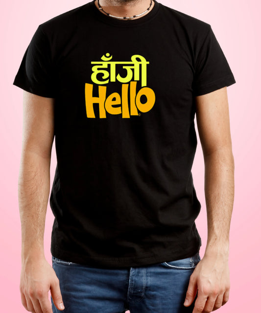 Haanjee Hello Black T-Shirt