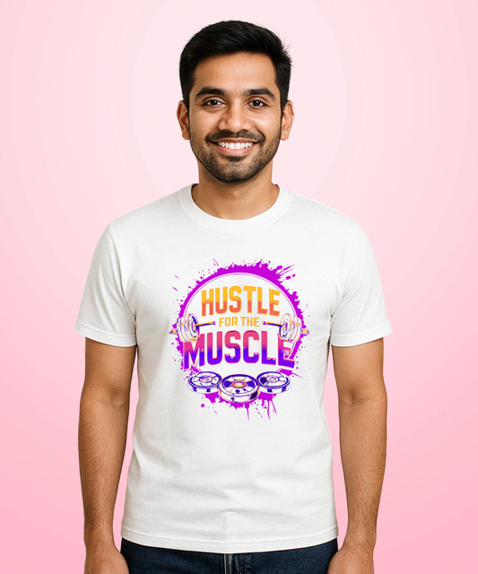 Hustle for the Muscle White T-Shirt