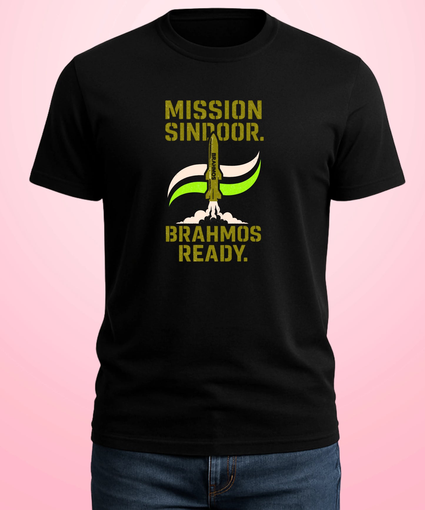 Mission Sindoor. BrahMos Ready Black T-Shirt
