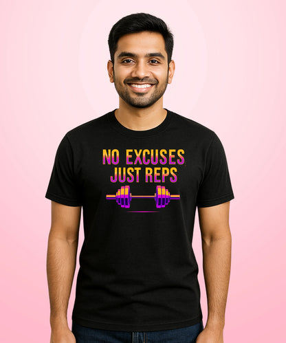 No Excuses, Just Reps Black T-Shirt