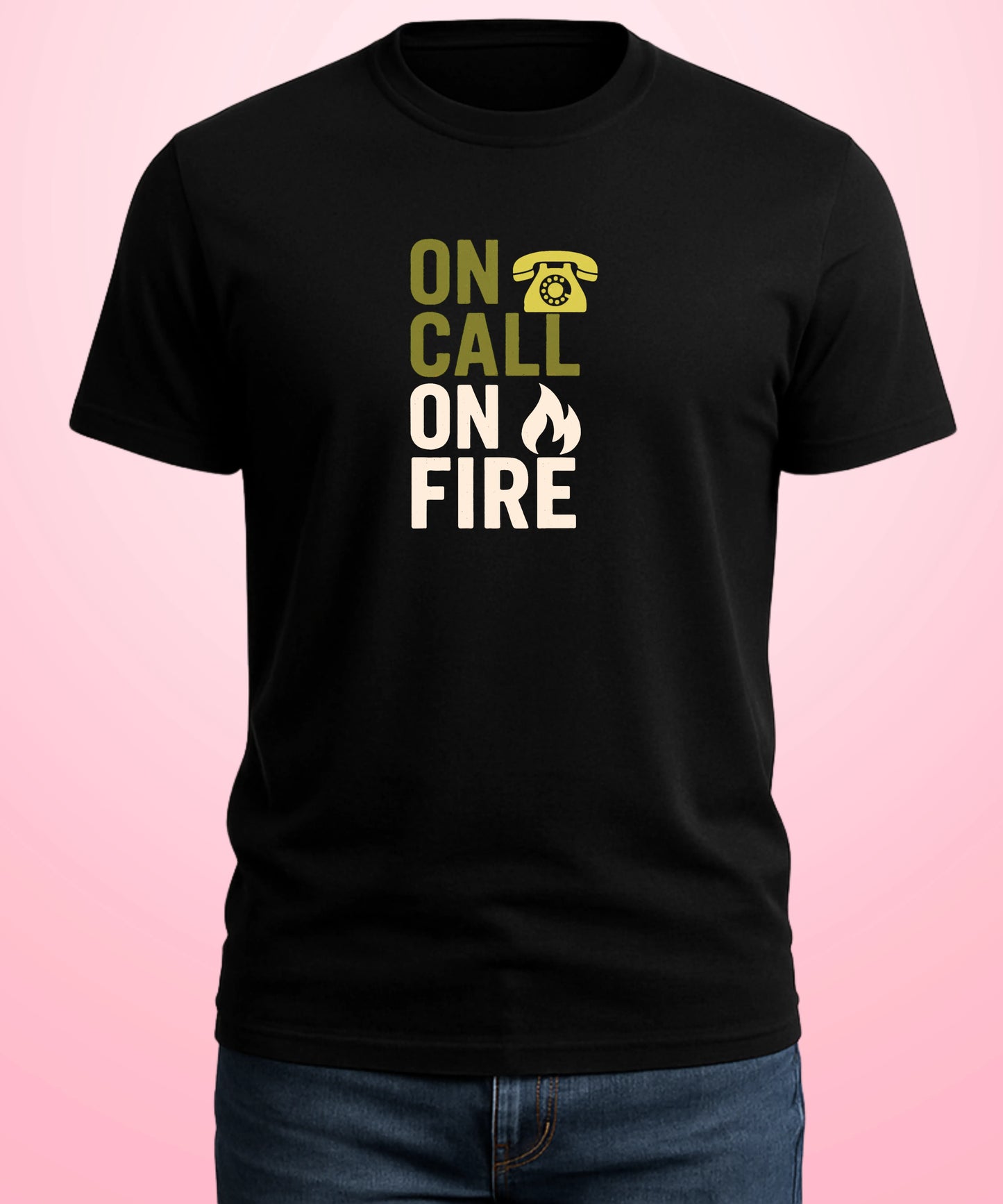 On Call On Fire Black T-Shirt