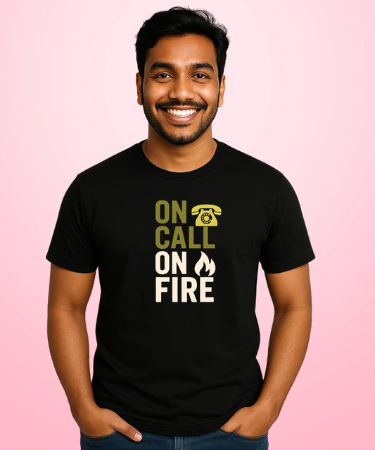 On Call On Fire Black T-Shirt