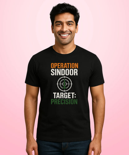 Operation Sindoor. Target: Precision Black T-Shirt
