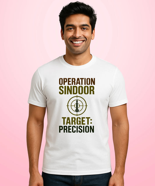 Operation Sindoor. Target: Precision White T-Shirt
