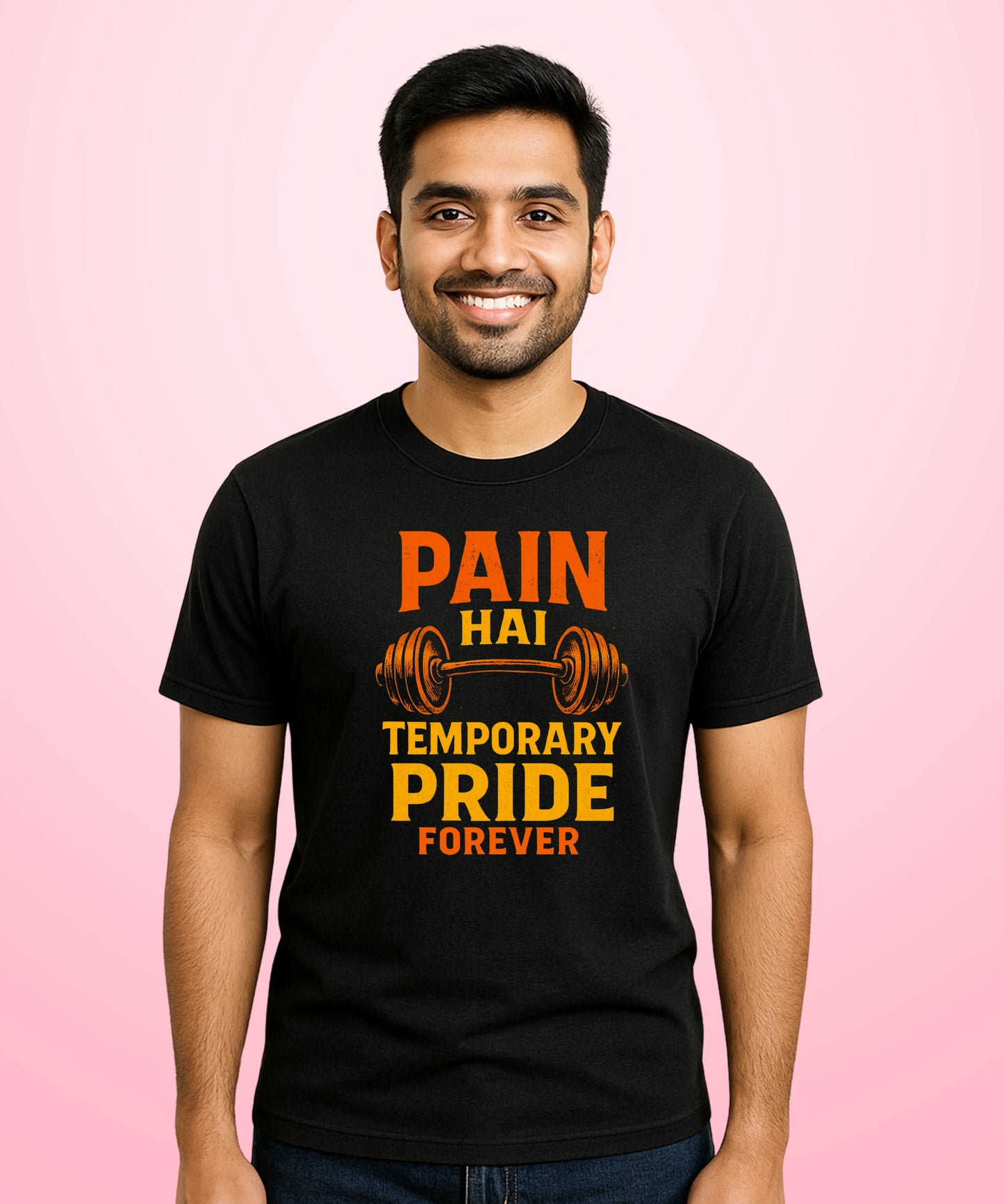 Pain Hai Temporary Pride Forever Black T-Shirt