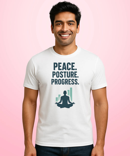 Peace. Posture. Progress White T-Shirt