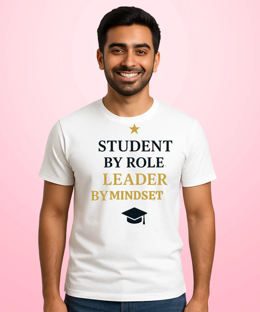 Student by Role, Leader by Mindset White T-Shirt