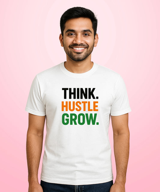 Think. Hustle. Grow White T-Shirt