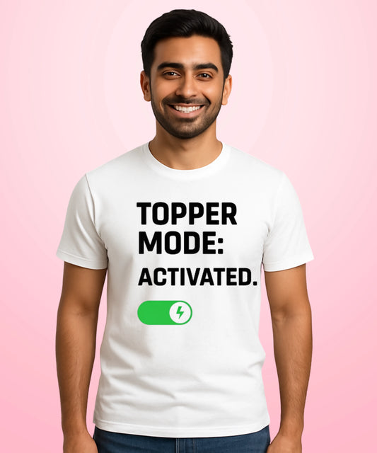 Topper Mode Activated White T-Shirt