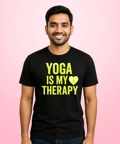 Yoga Is My Therapy Black T-Shirt