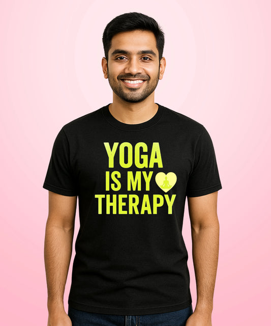Yoga Is My Therapy Black T-Shirt