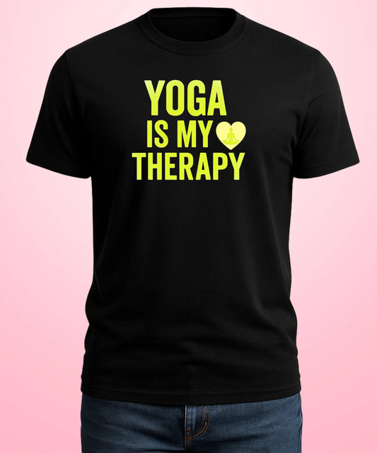 Yoga Is My Therapy Black T-Shirt