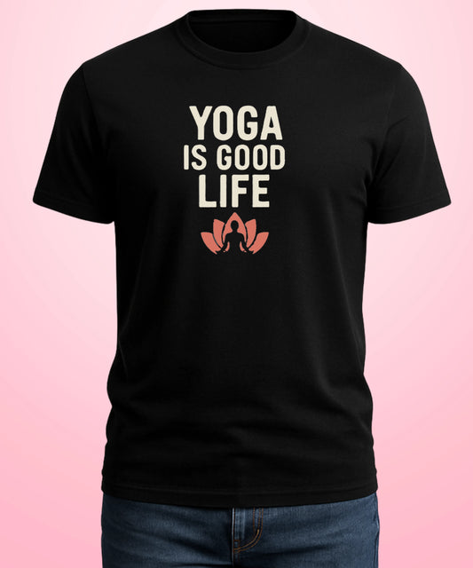 Yoga Is Good Life Black T-Shirt
